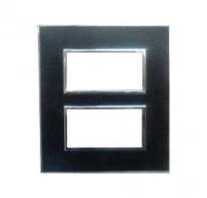 Legrand Arteor Mirror Black Cover Plate With Frame, 2x4 M, 5757 63